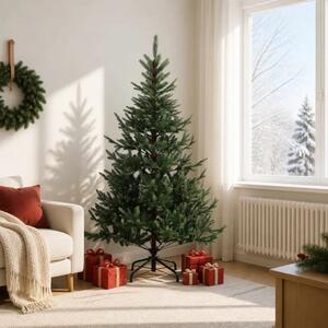 Umjetno božićno drvce s nogom 180 cm PVC i metal Zelena - Zelena 180 cm bez LED svjetala