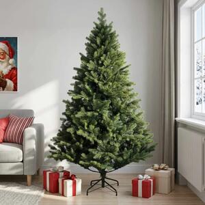 Umjetno božićno drvce s nogom 210 cm PVC i metal Zelena - Zelena 210 cm bez LED svjetala