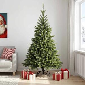 Umjetno božićno drvce s nogom 240 cm PVC i metal Zelena - 240 cm bez LED svjetala