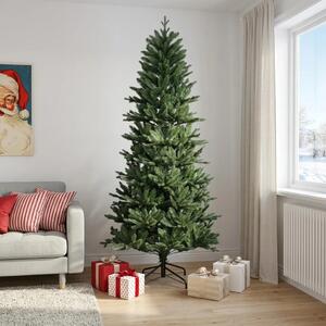 Umjetno božićno drvce s nogom 210 cm PVC i PE Zelena - Zelena 210 cm bez LED svjetala