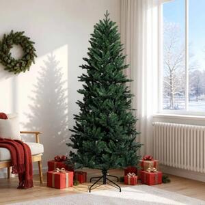 Umjetno božićno drvce s nogom 180 cm PVC i PE Zelena - Zelena 180 cm bez LED svjetala