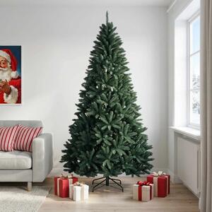 Umjetno božićno drvce s nogom 210 cm PVC Tamnozelena - Tamnozelena Ø 106 x 210 cm bez LED svjetala