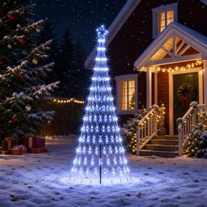 LED božićno drvce 250 cm 290 LED lampica Plava Željezo Crna - Plava 250 cm