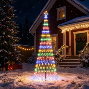 LED božićno drvce 300 cm 350 LED lampica Višebojno Željezo Crna - Šareni 300 cm