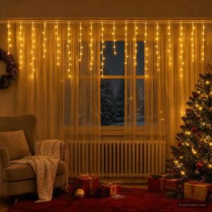 Svjetlosna zavjesa 210 LED lampica Topla bijela 500 x 72 cm - Topla bijela 210