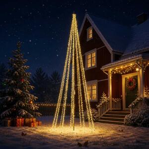 LED božićno drvce 385 cm 2460 LED lampica Topla bijela Čelik - 385 cm