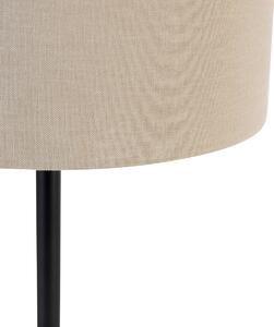 Moderna stolna lampa crna sa bukle sjenilom svijetlo smeđa 35 cm - Simplo