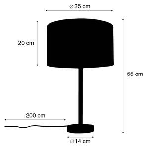 Moderna stolna lampa crna sa bukle sjenilom svijetlo smeđa 35 cm - Simplo