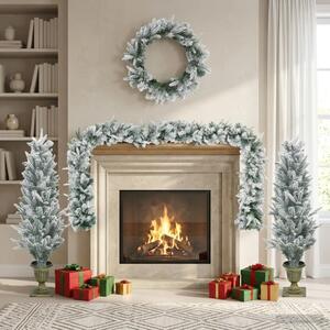 Mini božićno drvce 120 cm PVC i PE Zelena i bijela - Bijela 120 cm bez LED svjetala