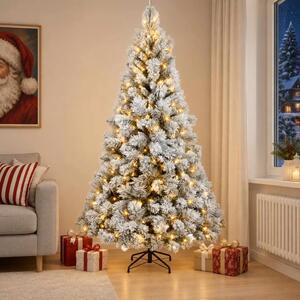 Umjetno božićno drvce s nogom 180 cm 300 LED lampica - Bijela 180 cm s LED svjetlima