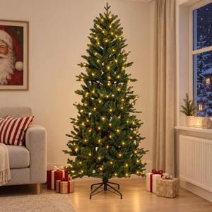 Umjetno božićno drvce s nogom 120 cm 150 LED lampica - Zelena 120 cm s LED svjetlima