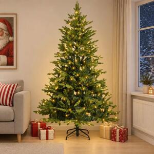 Umjetno božićno drvce s nogom 120 cm 150 LED lampica - Zelena 120 cm s LED svjetlima