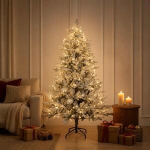 Umjetno božićno drvce s nogom 120 cm 150 LED lampica - Bijela 120 cm s LED svjetlima