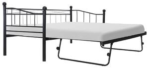 VidaXL Okvir za krevet crni čelični 180 x 200 / 90 x 200 cm