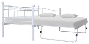 VidaXL Okvir za krevet bijeli čelični 180 x 200 / 90 x 200 cm