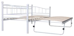VidaXL Okvir za krevet bijeli čelični 180 x 200 / 90 x 200 cm