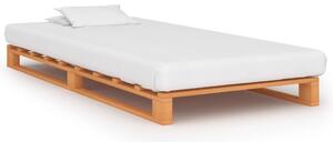 VidaXL Okvir za krevet od paleta od masivne borovine smeđi 90 x 200 cm