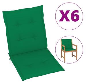 VidaXL Jastuci za vrtne stolice 6 kom zeleni 100 x 50 x 3 cm