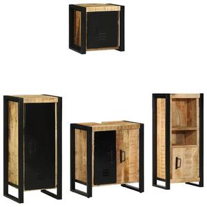 Set namještaja za kupaonicu 4 kom. Smeđa i crna 40 x 35 x 90 cm - masivno drvo manga