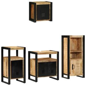 Set namještaja za kupaonicu 4 kom. Smeđa i crna 55 x 35 x 60 cm - masivno drvo manga