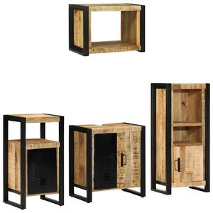 Set namještaja za kupaonicu 4 kom. Smeđa i crna 55 x 35 x 60 cm - masivno drvo manga