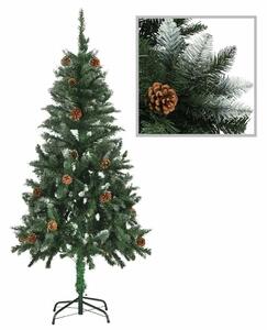 Umjetno božićno drvce sa šiškama i bijelim sjajem 150 cm - Zelena i bijela 150 x 89 cm
