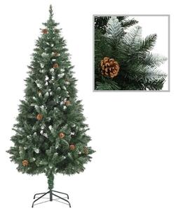 Umjetno božićno drvce sa šiškama i bijelim sjajem 180 cm - Zelena i bijela 180 x 104 cm