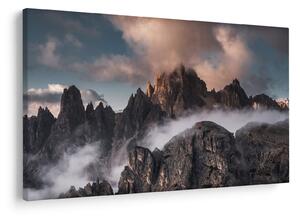 Slika - Talijanski Dolomiti skriveni u magli (90x60 cm)