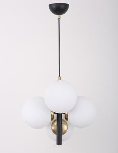 Bijela/crna viseća svjetiljka sa staklenim sjenilom ø 15 cm Forte – Squid Lighting