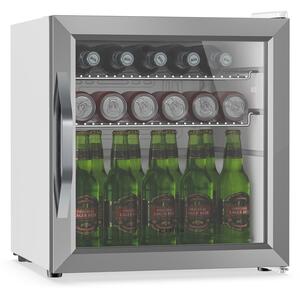 Klarstein Hladnjak za pića Beersafe s vratima od zrcalnog stakla | 44 x 48 cm | Unutarnje LED osvjetljenje | Srebrno-bijela