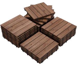 Woodytile™ Isprepletene Pločice Za Terasu Od Punog Drva - 12 Komada (30x30cm) = 1,08 M², Smeđa