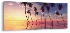 Slika palmi uzdignutih iznad vodene površine (120x50 cm)