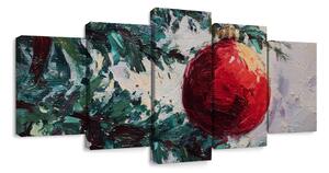 5-dijelna slika detalj božićnog drvca