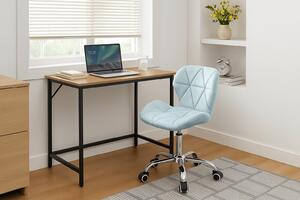 Set za ured radni stol TAYLOR 80x50 cm hrast sonoma + uredska stolica AVOLA VELVET svijetloplava