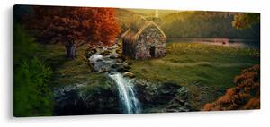 Slika kućice u bajkovitom krajoliku (120x50 cm)