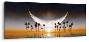 Slika - Mjesec iznad palmi (120x50 cm)