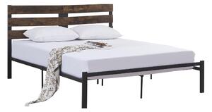 Zondo.hr Bračni krevet160 cm Acabarian (crna + hrast rustikal) (sa podnicom). 1116232