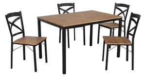 Zondo.hr Blagovaonski set Hungria (tamni hrast+ crna) (za 4 osobe). 1116359
