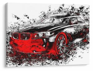 Slika - Naslikani automobil u akciji (70x50 cm)