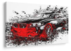 Slika - Naslikani automobil u akciji (90x60 cm)
