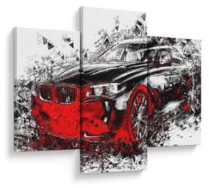 Slika - Naslikani automobil u akciji (90x60 cm)