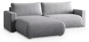 Svijetlosiva razvučljiva kutna sofa TAFIRA, obostrana