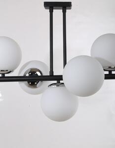 Bijela/crna stropna svjetiljka sa staklenim sjenilom ø 15 cm Sail – Squid Lighting
