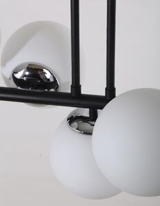 Bijela/crna stropna svjetiljka sa staklenim sjenilom ø 15 cm Sail – Squid Lighting