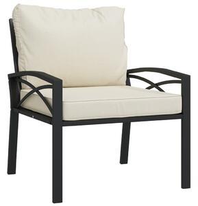 VidaXL Vrtna stolica s jastucima boje pijeska 68 x 76 x 79 cm čelična