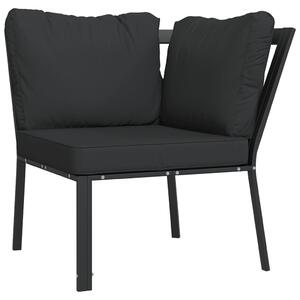 VidaXL Vrtna stolica sa sivim jastucima 76 x 76 x 79 cm čelična