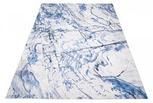 Jednostavan bijelo-plavi tepih s apstraktnim uzorkom Širina: 120 cm | Duljina: 170 cm