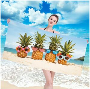 Ručnik za plažu s motivom ananasa na plaži 100 x 180 cm