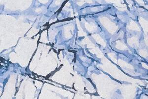 Jednostavan bijelo-plavi tepih s apstraktnim uzorkom Širina: 140 cm | Duljina: 200 cm