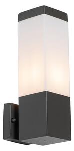 Moderna vanjska zidna lampa tamno siva s opalom - Malios